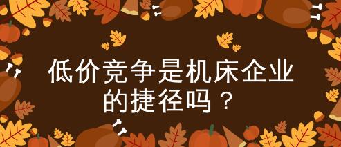 低價競爭是機床企業的“取勝之匙”嗎? 低價競爭是機床企業的“取勝之匙”嗎?